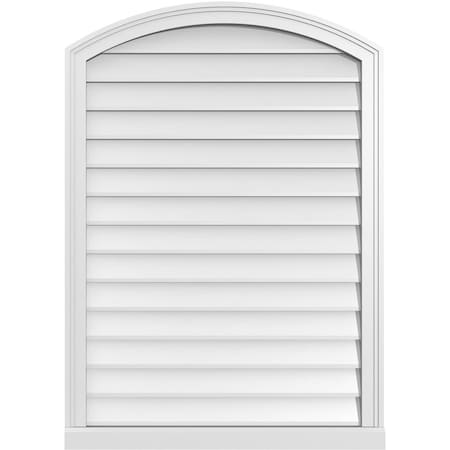 Ekena Millwork Arch Top Surface Mount PVC Gable Vent: Functional, w/ 2"W x 2"P Brickmould Sill Frame, 30"W x 42"H GVPAR30X4203SF